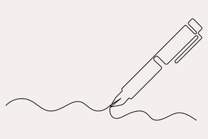Continuous pen flow one line artistic drawing vector