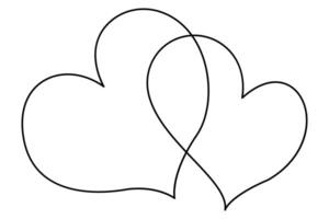 Abstract one line heart icon simple style vector