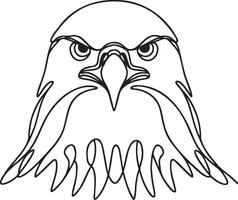 Eagle Front Head Line Drawing. vector