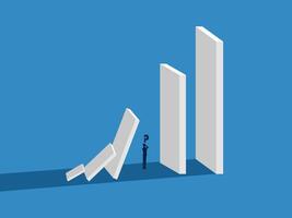 Actions to Prevent Problems, Businessman Prevents Domino Effect vector