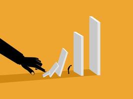 Manage, Businessman Stands in the Way of Falling Dominoes vector