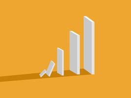 Small problems cause bigger problems. Domino effect, the entire board collapses vector