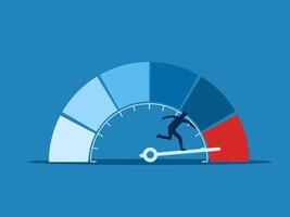 Improvement Or Effort To Be Better, Businessman Push Performance Measure vector