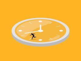 on a clock that keeps spinning on a routine vector