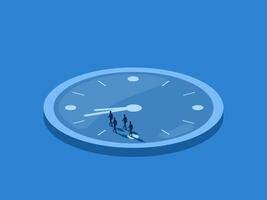 Employees doing the same job, business team walking clockwise vector