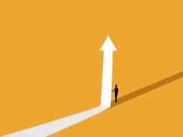 Help support growth, Businessman leader pushes the graph to point up vector