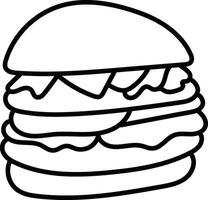 Fun and Easy Burger Sketch for Printable Kids Activity vector