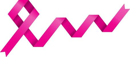 abstract hexagon shape geometric pink ribbon with long tale up trend template vector