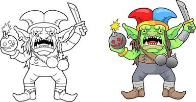 goblin coloring book vector