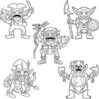 goblins and orcs images set vector