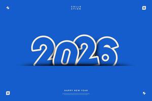 2026 Happy New Year Blue Design Modern Number Background vector