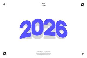 2026 Happy New Year Modern Blue Number Design vector