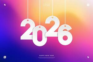 2026 Happy New Year Colorful Gradient Background Design vector