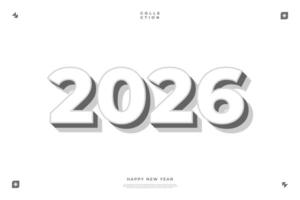 2026 Happy New Year Stylish 3D Number Design vector