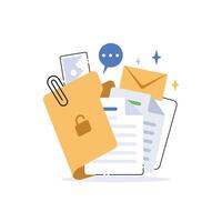 Document folder for management multimedia file, document work on project plan vector