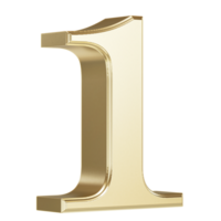 Golden Number 1 - 3D Rendering png