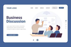 Business Discussion concept design landing page. Can use for web banner, infographics vector