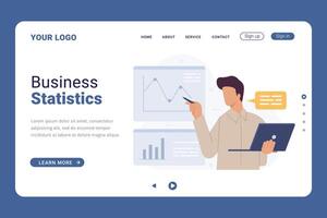 Landing page template for Statistics and business statement concept vector