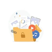 Folder document for management multimedia file vector