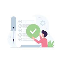 Task done flat illustration. Flat People check to do list persons concept illustration vector