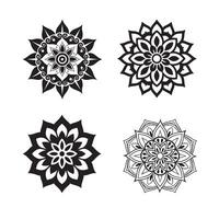 Set of winter snowflakes theme mandala pattern design vector