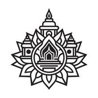 Illustration of the Om symbol in a circle mandala design element vector
