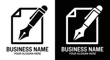Pen and Paper Logo Bold Black Creativity for Writers vector