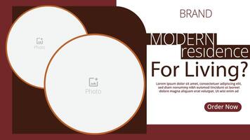 Sophisticated residential marketing template with image placeholders design vector