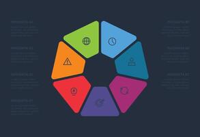 Template for web on a black background. Dark infographic elements with 6 options vector