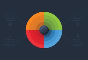 Modern concept design template with 4 options. Template for web on a black background. vector