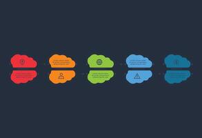 Modern concept design template with 5 options. vector