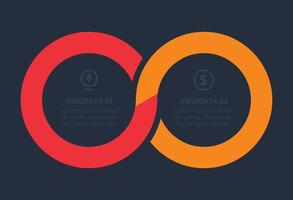 Creative concept for infographic with 2 steps. Template for web on a black background. vector