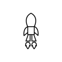 Rocket line minimalist icon vector