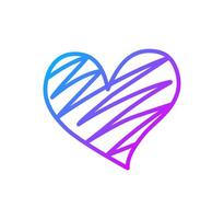 Heart line gradient on white background vector