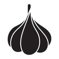 Black icon of garlic bulb for culinary use vector