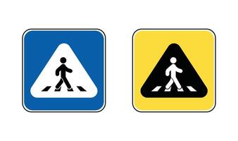Zebra crossing sign with street symbol design vector