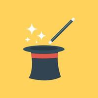 Magic Stick Wand Flat Design Icon vector