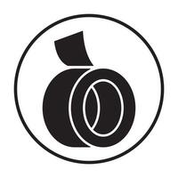 Black icon of a paper roll vector