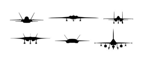 Jet Plane Silhouette Front View Design vector