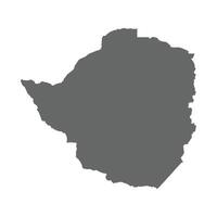 Zimbabwe Grey Map Outline vector