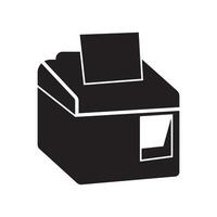 Black icon of a paper machine vector