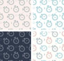 Creative stopwatch pattern design for time management vector