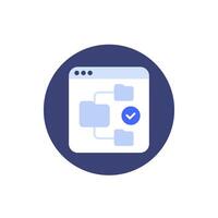 Version control icon, flat design vector