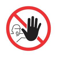 Illustration of man signaling stop with one hand vector