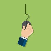 Flat design of hand holding computer mouse illustration vector