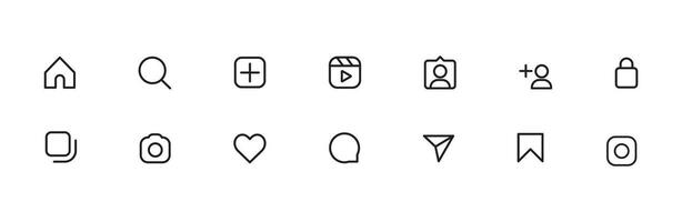Social media menu icons for digital and web vector