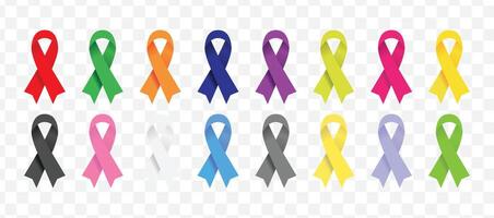 Colorful set of ribbons in various styles and shades vector