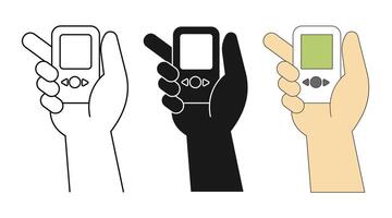 Illustration of hand holding a timer clock vector