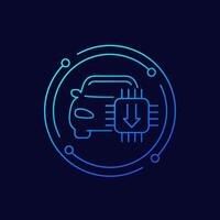 car firmware update icon, linear design vector
