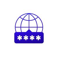 network password icon on white vector